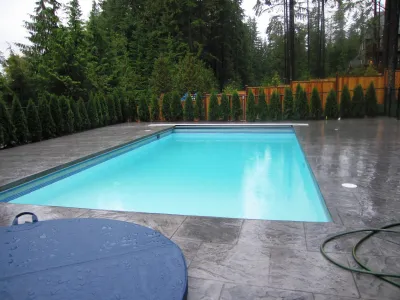 A beautiful finished swimming pool with crystal clear water, built with Advantage Formwork.